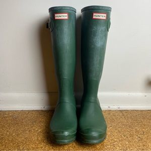 Hunter Original Matte Green Tall Rain Boots Size 9